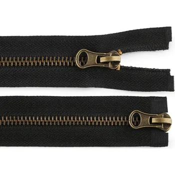 Zip Zip staromosazný No 5 dělitelný 2 jezdce / dvoucestný 90 cm - černá