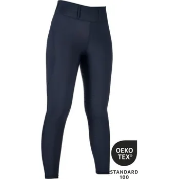 Jezdecké kalhoty Jezdecké legíny HKM Jil - se silikonovým sedem, tmavě modrá, Dámské - 46