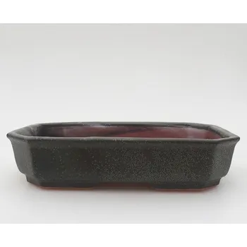 Květináč Keramická bonsai miska 18 x 13,5 x 4 cm šedá 149933