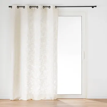 Sprchový závěs Douceur d'intérieur Závěs s kroužky, efekt lnu, ILIN, 140 x 260 cm