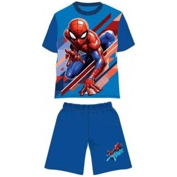 SpinMaster - Chlapecký bavlněný letní set Spiderman Marvel - modrý 116