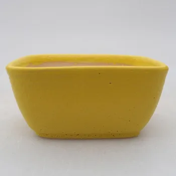 Květináč Keramická bonsai miska 6 x 5 x 3 cm žlutá 150016