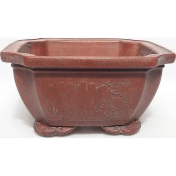 Květináč Bonsai miska 14 x 14 x 7 cm hnědá 96263