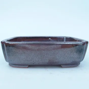 Květináč Keramická bonsai miska 15 x 12 x 4,5 cm hnědá 132719