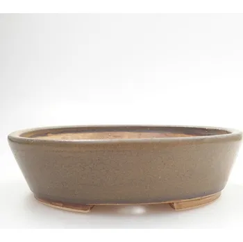 Květináč Keramická bonsai miska 13 x 11 x 3,5 cm hnědá 138256