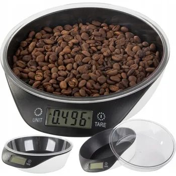 Interex design Designová kuchyňská váha 5kg s miskou TARE / Černá