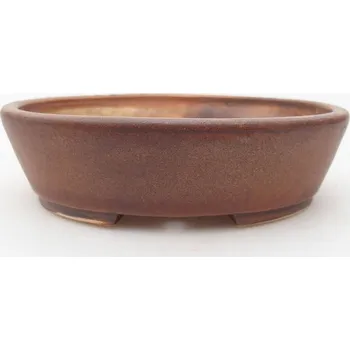 Květináč Keramická bonsai miska 12,5 x 10,5 x 3,5 cm hnědá 149824