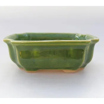 Květináč Keramická bonsai miska 12 x 9 x 4,5 cm zelená 151306