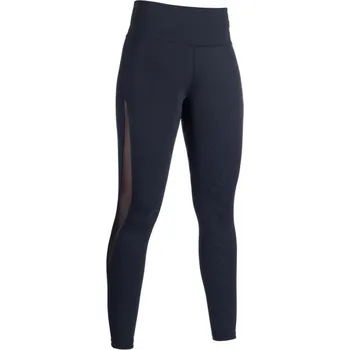 Jezdecké kalhoty Dámské legíny HKM Edinburgh Mesh se silikonovým sedem, černá, 40/42