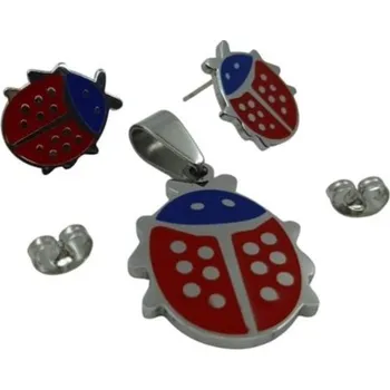 Souprava šperků Set šperků náušnice pecky a přívěsek berušky