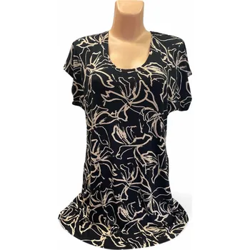 Dámská tunika Černá halenka STÁNKA, Barva Černá, Velikost 40 - na zakázku, Materiál 96% Viskoza 4% Lycra