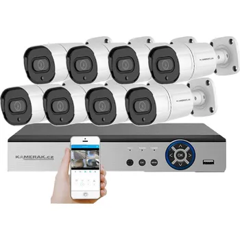 Kompletní kamerový systém 8 kamerový AHD set HE8-63E 5Mpx 1920p, H.265, CZ menu