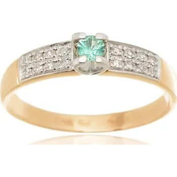 Prsten Prsten z růžového zlata se smaragdem a diamanty BPD5452F + DÁREK ZDARMA