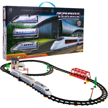 Vláček a vláčkodráha Ramiz Velký vlak s kolejemi pro děti 3+ Vlak s vagónem + smyčka + příslušenství 56 el