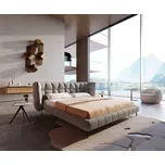 DELIFE Čalouněná postel Capujo 180x200 cm bouclé stříbrně šedá