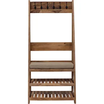 Věšák Masivní dřevěný věšák s botníkem 80x175x40