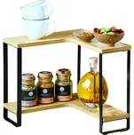 Kesper Rohová kuchyňská police s dřevěnými policemi, 30 x 30 x 28 cm