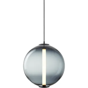 Bomma Luxusní závěsné svítidlo Buoy Sphere bez baldachýnu Povrch Montury: Stříbrná, Barva skla: Bílá