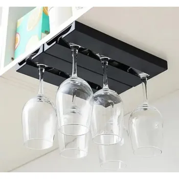 Interex design 2ks jednořadý držák na sklenice MILENIUM / Černá