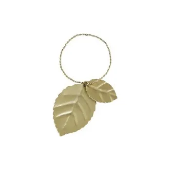 Papírový ubrousek Ozdobný kroužek na ubrousky Leaf Antique Brass