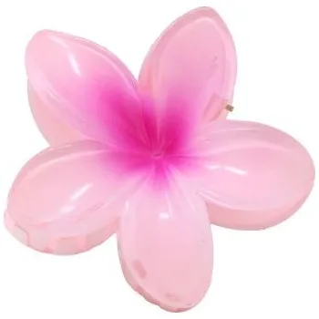 Party dekorace Sponka do vlasů květina - růžová - Havaj - Hawaii - 8 cm - 1 ks