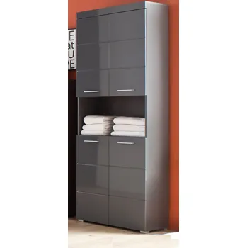 Koupelnový nábytek trendteam Koupelnová vysoká skříňka Amanda Grey Melamin/Agave Grey HG.TZ 73 x 190 x 31 cm | 1393-105-21