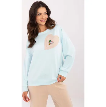 Dámská mikina Stylová modrá mikina s dlouhým rukávem DHJ-