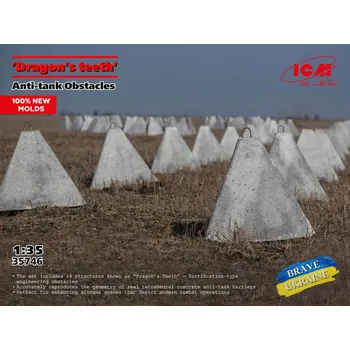 Plastikový model 1:35 Dragon's teeth - Anti-tank Obstacles (24 pcs)