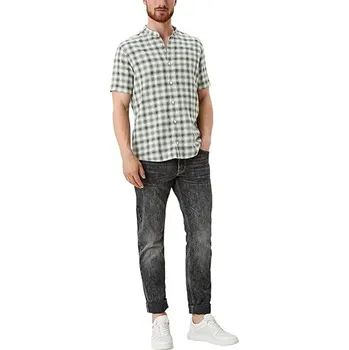 Pánská košile Pánská košile s krátkým rukávem s.Oliver zelená - XL