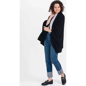 Šála Vlněný pléd šála s otvory pro ruce Černá Univerzální