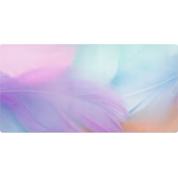 Obraz Protiskluzová ochranná podložka na stůl se vzorem Pastelová pírka 90x45 cm