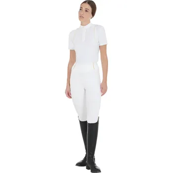 Jezdecké kalhoty Equestro Dámské legíny se silikonovým sedem, XL, bílá
