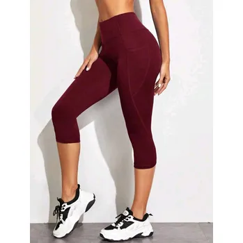 Dámské legíny Dámské 3/4 legíny s kapsami Barva: Vínová, Velikostní tabulka: XL