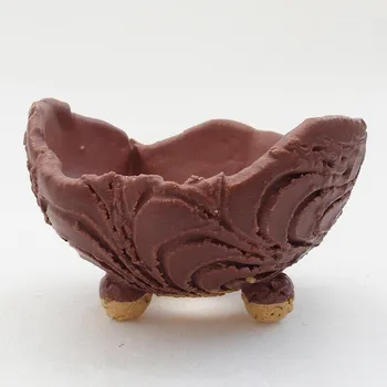 Květináč Keramická Skořápka 9 x 9 x 5,5 cm hnědá 117674