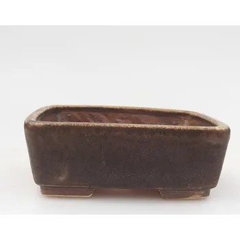 Květináč Keramická bonsai miska 9,5 x 8 x 3,5 cm hnědá 124120