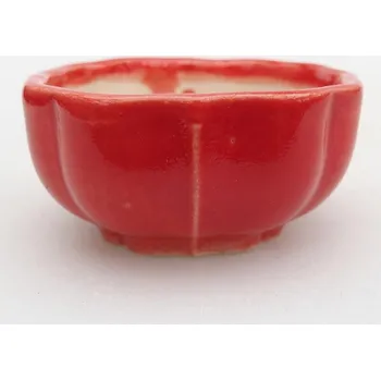 Květináč Keramická bonsai miska 5,5 x 5,5 x 3 cm červená 152733