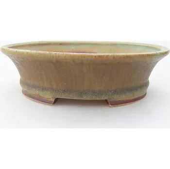Květináč Keramická bonsai miska 14 x 12,5 x 4 cm zelená 149888