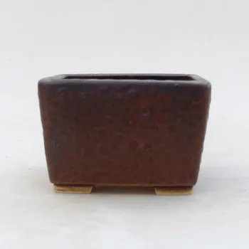 Květináč Keramická bonsai miska 8,5 x 8,5 x 5,5 cm hnědá 148137