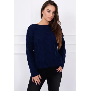 Dámská mikina Svetr s delšími zády, tmavě modrá - Univerzální