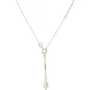 Náhrdelník Stříbrný náhrdelník SALVATORE se sladkovodní perlou 144C0066 + dárek zdarma
