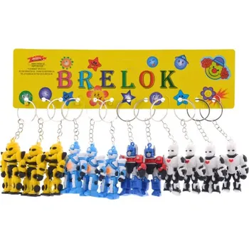 Klíčenka Robot 6cm, gumová, mix barev
