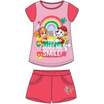 SpinMaster - Dívčí bavlněný letní set Tlapková Patrola - Paw Patrol - tm. růžový 116