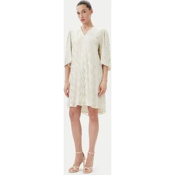 Dámské šaty Bruuns Bazaar Koktejlové šaty BBW4579 Béžová Regular Fit 40