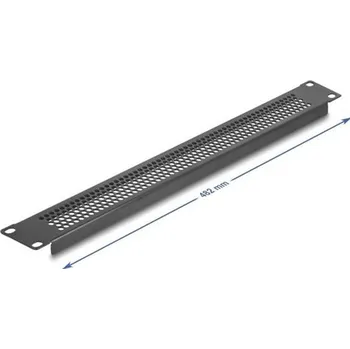 Patch panel Delock 19” žaluziový panel s kruhovými otvory, 1U, černý 67035