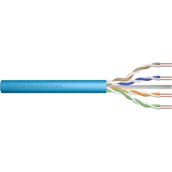 Síťový kabel DIGITUS CAT 6A U-UTP installation cable, 500 MHz Dca (EN 50575), AWG 23/1, 500 m drum, sx, blue DK-1614-A-VH-5