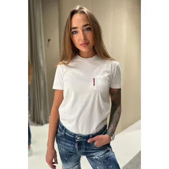 Dámské tričko Dámské tričko DSQUARED2 S75GD0476 bílé Velikost: XS