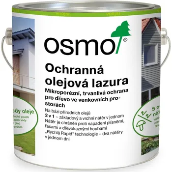 barva a nátěr na dřevo OSMO Ochranná olejová lazura podle RAL 0,125 l RAL Odstíny: RAL 5011 Ocelová modrá