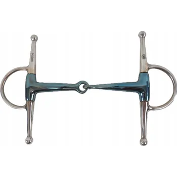Udidlo pro koně Udidlo s knírkem, jednou lomené, plné, modrá ocel Blue Steel Balotade 11,5 cm