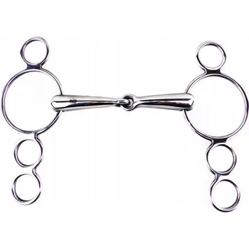 Udidlo pro koně Udidlo s více kroužky, jednou lomené, duté, Nerezová Ocel Balotade 11,5