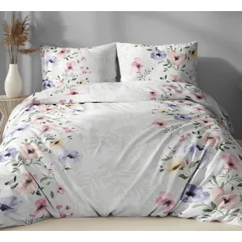 Povlečení Bavlněné povlečení Karin na bílém Uzávěr: Mandlovací knoflík